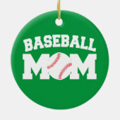 Aangepaste naam kerstversiering honkbal mam keramisch ornament (Achterkant)
