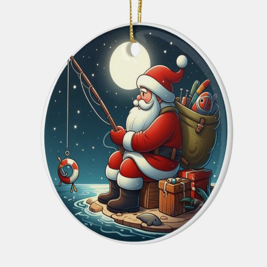 Aangepaste naam kerstvissen keramisch ornament (Links)