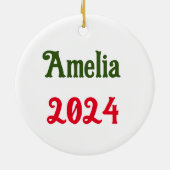 Aangepaste naam kerstvissen keramisch ornament (Achterkant)