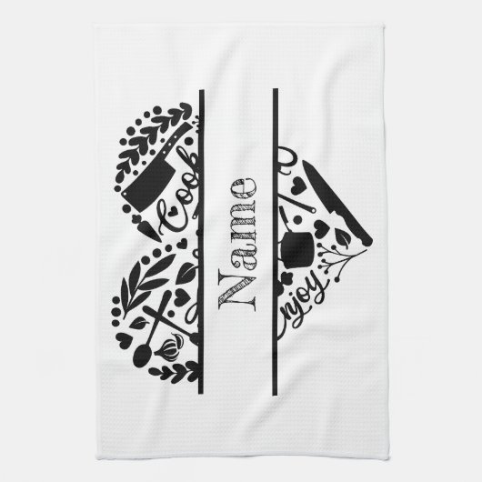 Aangepaste Naam Keuken Handdoeken Gift (Verticaal)