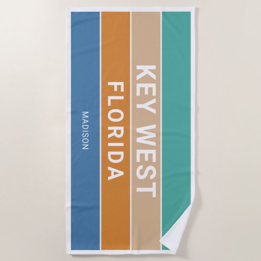 Aangepaste naam Key West Florida / JOUW TEKST Strandlaken (Voorkant)