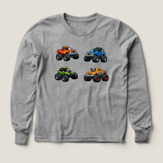 Aangepaste naam kids monstertruck T-shirt (Voorkant)