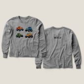 Aangepaste naam kids monstertruck T-shirt (Voorkant /achterkant)