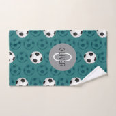 Aangepaste naam kids voetbal blauw handdoek (Handdoek)