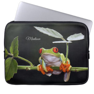 Aangepaste naam kikker laptop sleeve