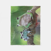 Aangepaste naam Kikker op vleece Blanket Fleece Deken (Voorkant)