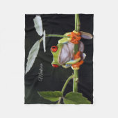 Aangepaste naam Kikker op vleece Blanket Fleece Deken (Voorkant)