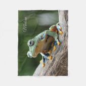 Aangepaste naam Kikker op vleece Blanket Fleece Deken (Voorkant)