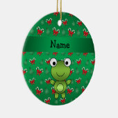 Aangepaste naam kikkergroene snoepbogen keramisch ornament (Rechts)
