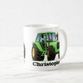 Aangepaste naam Kind Groene Boerderij Tractor Koffiemok (Voorkant rechts)