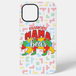 Aangepaste naam kind Mama Beer Autisme Bewustzijn iPhone 12 Pro Max Hoesje