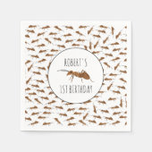 Aangepaste naam kind op jaardag in ants Patroon Servet (Voorkant)