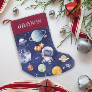 aangepaste naam Kinder Astronaut Galaxy Space Kleine Kerstsok