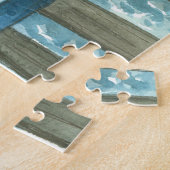 Aangepaste naam Kinder blauwe stamtrein Legpuzzel (Zijkant)