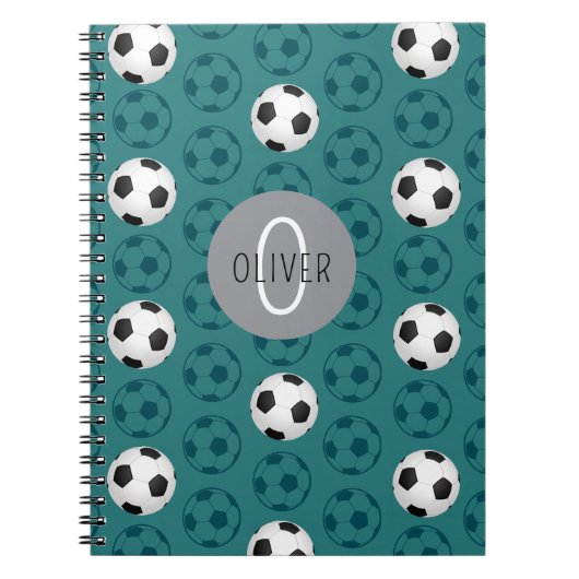 Aangepaste naam kinder voetbal blauw notitieboek (Voorkant)