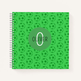 Aangepaste naam kinder voetbal groen jongens schoo notitieboek
