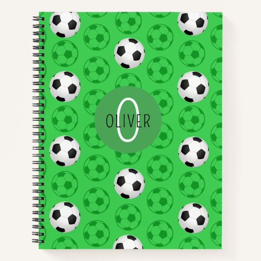 Aangepaste naam kinder voetbal groen notitieboek (Voorkant)