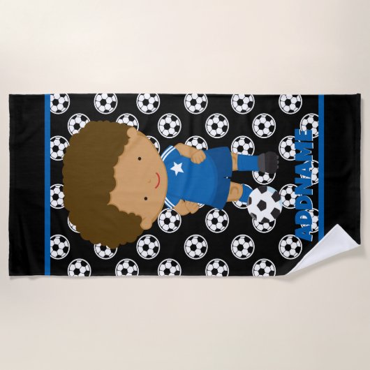 Aangepaste naam Kinder Voetbal Strandlaken (Voorkant)