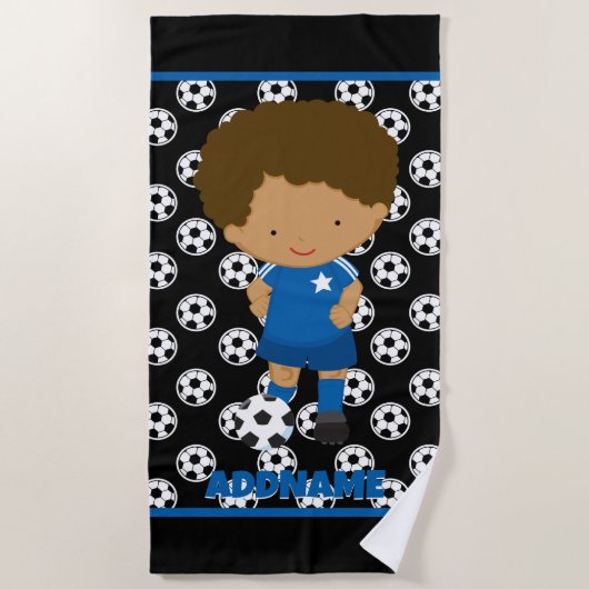 Aangepaste naam Kinder Voetbal Strandlaken (Voorkant)