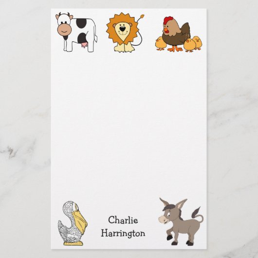 Aangepaste naam kinderen briefpapier (Voorkant)