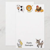 Aangepaste naam kinderen briefpapier (Voorkant / Achterkant)