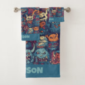 Aangepaste naam Kinderen Monster Pattern Bad Handdoek (Insitu)