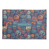 Aangepaste naam Kinderen Monster Pattern Kussensloop (Achterkant)