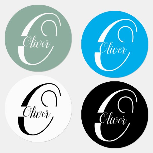 Aangepaste naam kinderkleding initialen monogram labels (Groep)