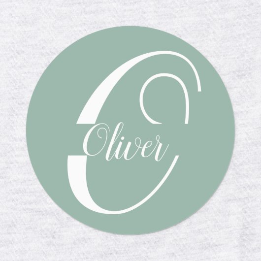 Aangepaste naam kinderkleding initialen monogram labels (Design 1)