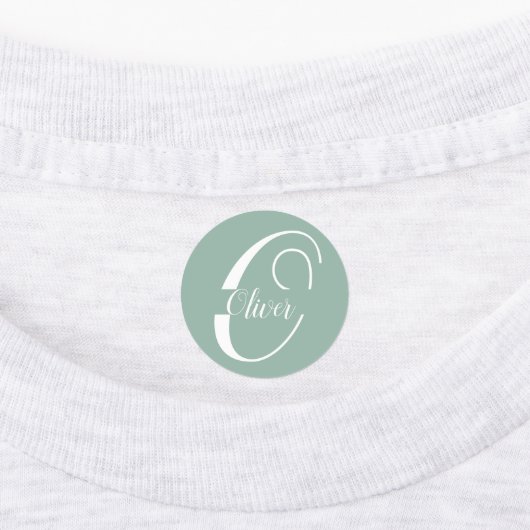 Aangepaste naam kinderkleding initialen monogram labels (Aangebracht)