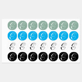 Aangepaste naam kinderkleding initialen monogram labels (Vel)
