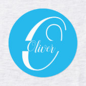 Aangepaste naam kinderkleding initialen monogram labels (Design 2)
