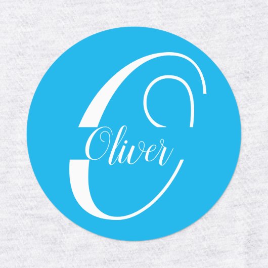 Aangepaste naam kinderkleding initialen monogram labels (Design 2)