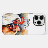 Aangepaste Naam Kippen Boerderij Natuur Animal Art iPhone Hoesje (Achterkant horizontaal)