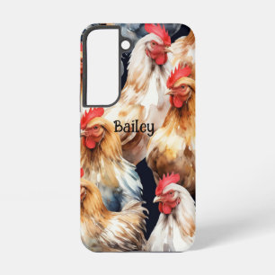 Aangepaste Naam Kippen Haan Rooster Eieren Samsung Galaxy Hoesje