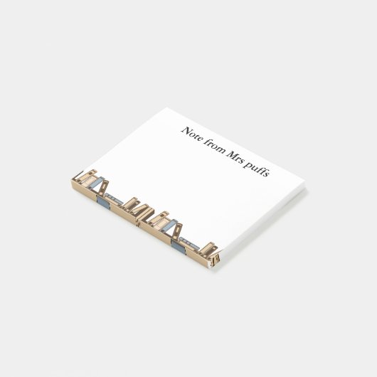 Aangepaste naam klas milieueducatiegeschenk post-it® notes (Schuin)
