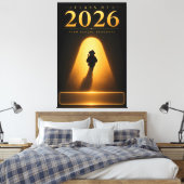 Aangepaste naam Klas van 2026 Afstudeercanvas Canvas Afdruk (Insitu (Slaapkamer))