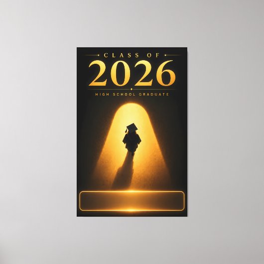 Aangepaste naam Klas van 2026 Afstudeercanvas Canvas Afdruk (Voorkant)