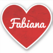 Aangepaste naam Klassiek Rode I Love You Hart Sticker (Voorkant)