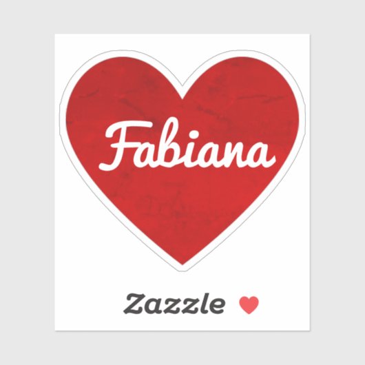 Aangepaste naam Klassiek Rood Ik Hou Van Jou Hart Sticker (Vel)