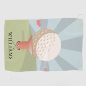 Aangepaste naam klassiek traditioneel golfhanddoek (Horizontaal)