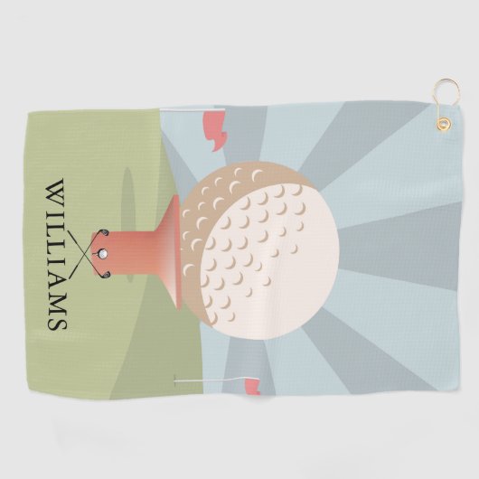 Aangepaste naam klassiek traditioneel golfhanddoek (Horizontaal)
