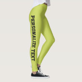 Aangepaste naam Klassieke Appelgroen Zwart Fun Mon Leggings (Rechts)