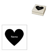 Aangepaste Naam Klassieke Eenvoudige Minimale Hart Rubberstempel (Gestempeld)