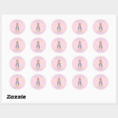 Aangepaste naam klassieke konijn in het blauw ronde sticker (Vel)