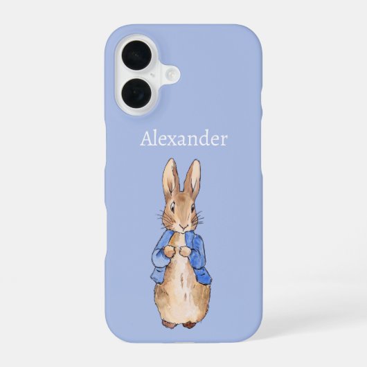 Aangepaste naam klassieke konijn iPhone 16 hoesje (Achterkant)