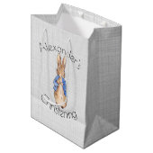 Aangepaste naam Klassieke konijn konijn Medium Cadeauzakje (Voorkant Gekanteld)