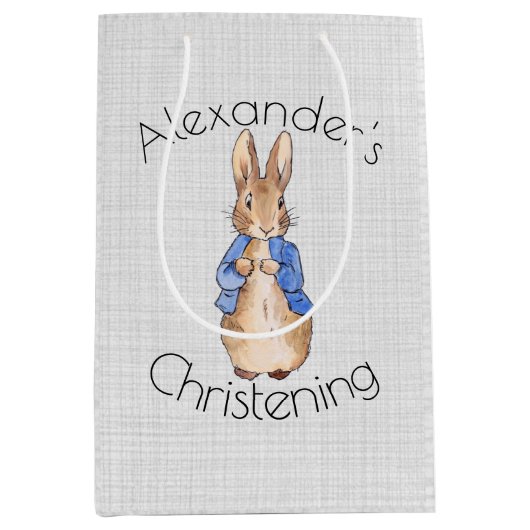 Aangepaste naam Klassieke konijn konijn Medium Cadeauzakje (Voorkant)