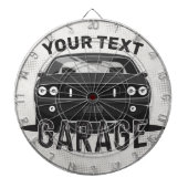 Aangepaste naam Klassieke muskus Auto Garage Retro Dartbord (Voorkant)