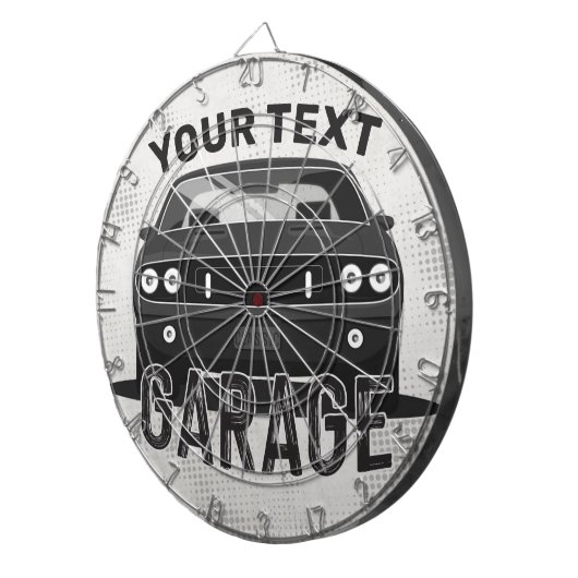 Aangepaste naam Klassieke muskus Auto Garage Retro Dartbord (Voorkant Rechts)